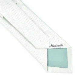 Light Green Cerimonial Silk Satin Tie Small Polka Dot Pattern
