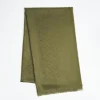 Light Green Em Logo Scarf In Wool And Cashmere
