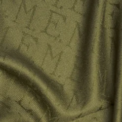 Light Green Em Logo Scarf In Wool And Cashmere