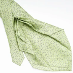 Light Green 9 Fold Sartorial Silk Tie - Small Geometric Pattern