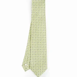 Light Green 9 Fold Sartorial Silk Tie - Small Flower Pattern
