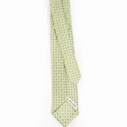 Light Green 9 Fold Sartorial Silk Tie - Small Flower Pattern