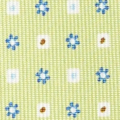 Light Green 7 Fold Sartorial Silk Tie - Small Flower Pattern