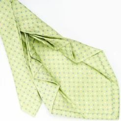 Light Green 9 Fold Sartorial Silk Tie Small Flower Pattern