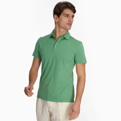 Light Green Jersey Short Sleeve Polo Shirt