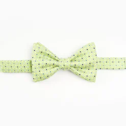 Light Green Pre-Knotted Bowtie - Small Geometric Pattern