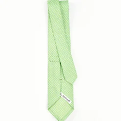 Light Green Sartorial Classic Silk Tie - Small Flower Pattern
