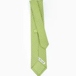 Light Green Sartorial Classic Silk Tie - Small Flower Pattern