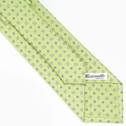 Light Green Sartorial Classic Silk Tie - Small Flower Pattern
