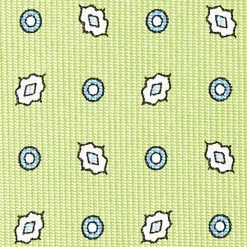 Light Green Sartorial Classic Silk Tie - Small Flower Pattern