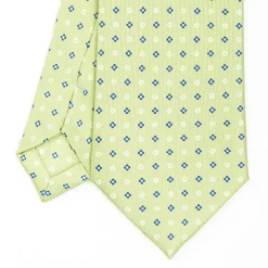 Light Green Sartorial Classic Silk Tie - Small Flower Designs