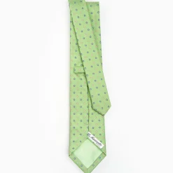 Light Green Sartorial Jacquard Silk Tie - Small Flower Designs