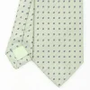 Light Green Sartorial Jacquard Silk Tie - Small Flower Designs