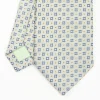 Light Green Sartorial Jacquard Silk Tie - Large Flower Pattern