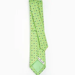 Light Green Sartorial Jacquard Silk Tie - Small Flower Designs