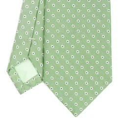 Light Green Sartorial Jacquard Silk Tie - Small Geometric Pattern