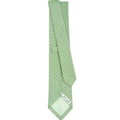 Light Green Sartorial Jacquard Silk Tie - Small Geometric Pattern