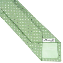 Light Green Sartorial Jacquard Silk Tie - Small Geometric Pattern