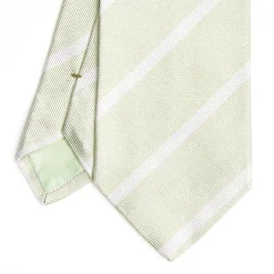 Light Green Sartorial Striped Silk Tie