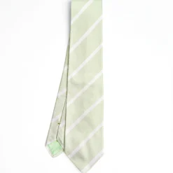 Light Green Sartorial Striped Silk Tie