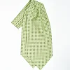 Light Green Silk Ascot Tie Small Flower Designs