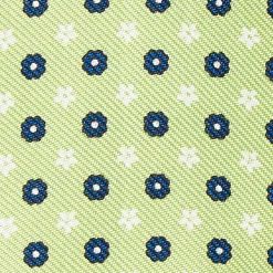 Light Green Silk Bowtie To Self-Tie - Small Flower Pattern