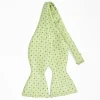 Light Green Silk Bowtie To Self-Tie - Small Geometric Pattern