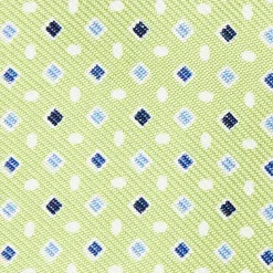 Light Green Silk Bowtie To Self-Tie - Small Geometric Pattern