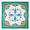 Light Green Silk Scarf 90 - Floral Pattern