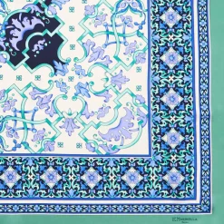 Light Green Silk Scarf 90 - Mediterranean Vibes