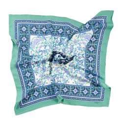 Light Green Silk Scarf 90 - Mediterranean Vibes