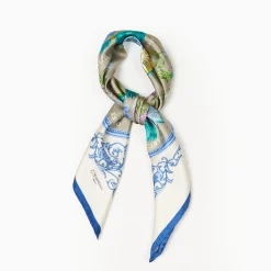 Light Green Silk Scarf 90 - The Wheel Of Seasons