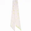 Light Green Silk Twilly - Floral Pattern