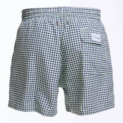Light Green Swim Short - Small Flower Pattern