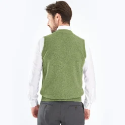 Light Green Wool And Cashmere Gilet