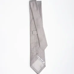 Light Grey Ceremonial Jacquard Silk Tie