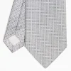 Light Grey Ceremonial Jacquard Silk Tie - Small Geometric Pattern