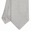 Light Grey Ceremonial Jacquard Silk Tie - Small Geometric Pattern