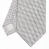 Light Grey Ceremonial Jacquard Silk Tie - Small Geometric Pattern