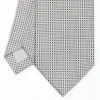 Light Grey Ceremonial Jacquard Silk Tie - Small Geometric Pattern