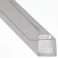 Light Grey Ceremonial Jacquard Silk Tie - Small Geometric Pattern