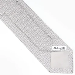 Light Grey Ceremonial Jacquard Silk Tie - Small Geometric Pattern
