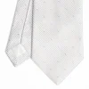 Light Grey Ceremonial Jacquard Silk Tie - Polka Dot Pattern