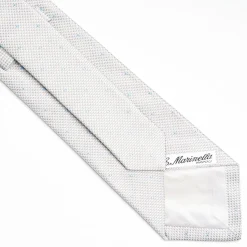 Light Grey Ceremonial Jacquard Silk Tie - Polka Dot Pattern