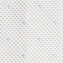 Light Grey Ceremonial Jacquard Silk Tie - Polka Dot Pattern