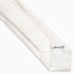 Light Grey Cerimonial Silk Satin Tie Polka Dot Pattern