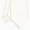 Light Grey Cerimonial Silk Satin Tie Small Polka Dot Pattern
