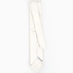 Light Grey Cerimonial Silk Satin Tie Small Polka Dot Pattern