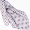 Light Grey 5 Fold Sartorial Silk Tie - Small Flower Pattern