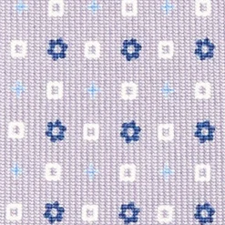 Light Grey 5 Fold Sartorial Silk Tie - Small Flower Pattern
